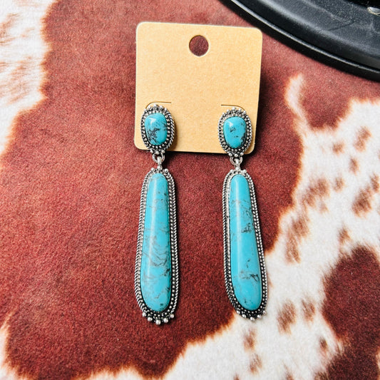 Western Turquoise Teardrop earrings